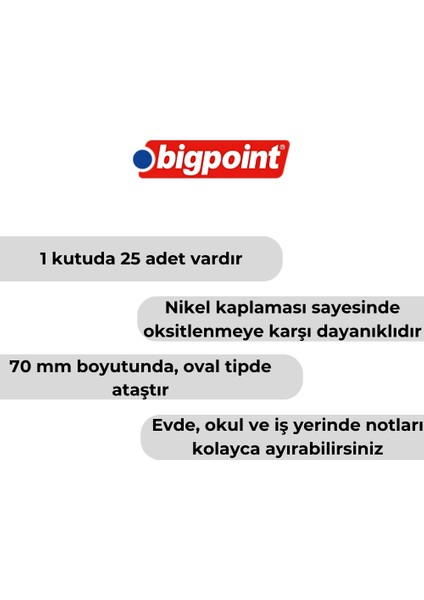 | Nikel Ataş No:7 (70MM), Oksitlenme Önleyici Nikel Kaplama Roket Tipi Ataş, No: 7, 70 mm fiyatları