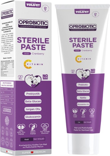 Sterilised Süper Premium Malt ve Vitamin Macun 100gr (Kısır Kedi Malt & Vitamin)