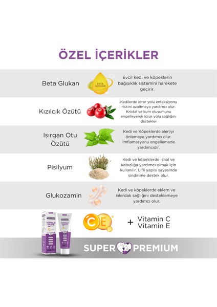 Sterilised Süper Premium Malt ve Vitamin Macun 100gr (Kısır Kedi Malt & Vitamin)
