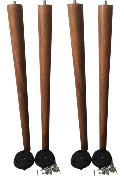 4 Adet Ceviz Vernikli Konik4 Adet 40 cm Ceviz Vernikli Konik Açılı Aparat ve Montaj Vidası Dahil Kayın Ağacı Ahşap Masa Ayağı 60 cm Açılı Aparat ve Montaj Vidası Dahil Kayın Ağacı