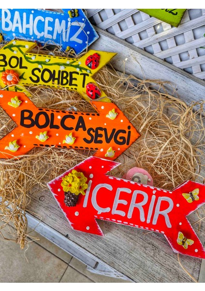 Ahşap Bahçe Okları, Yazılı Tabelalar,karşılama Yazıları, Bahçe Süsleri, 4 Adet 30 cm fiyatları