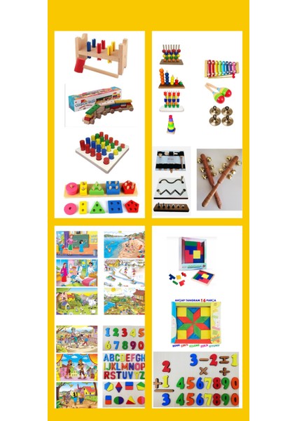 Montessori Eğitici Ahşap Kavram Oyuncakları Anaokulu Özel Eğitim Yapboz Oyuncak Seti 32 Li