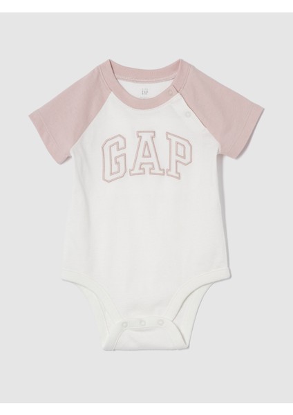 Bebek Pembe Gap Logo Raglan Bodysuit
