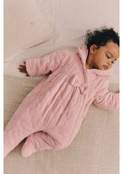 Pembe Tam Polar Astarlı Kapitone Astronot Tulum fiyatları