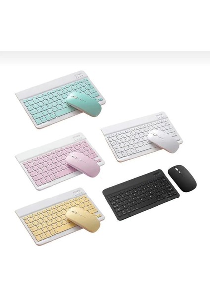 Tüm Cihazlara Uyumlu Kablosuz Bluetooth Klavye+Mouse Set+Mousepad+Tablet Kalemi