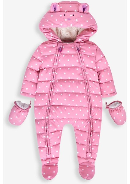 Jojo Maman Pink Mouse Tam Polar Astarlı Kız Bebek Astronot Tulum