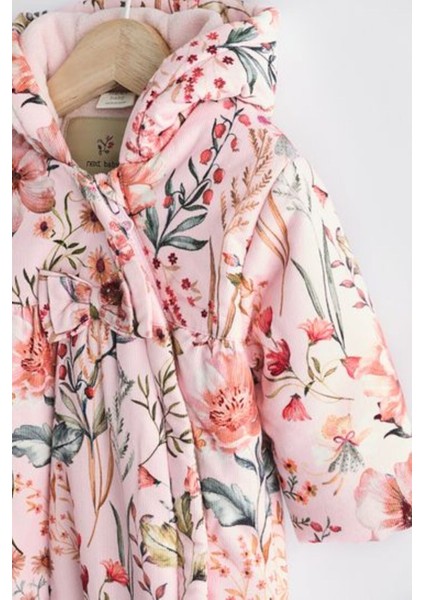 Pembe Çiçek Desenli Tam Polar Astarlı Kapitone Astronot Tulum modelleri