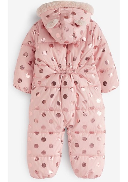 Pink Tam Polar Astarlı Suya Dayanıklı Kar Tulumu
