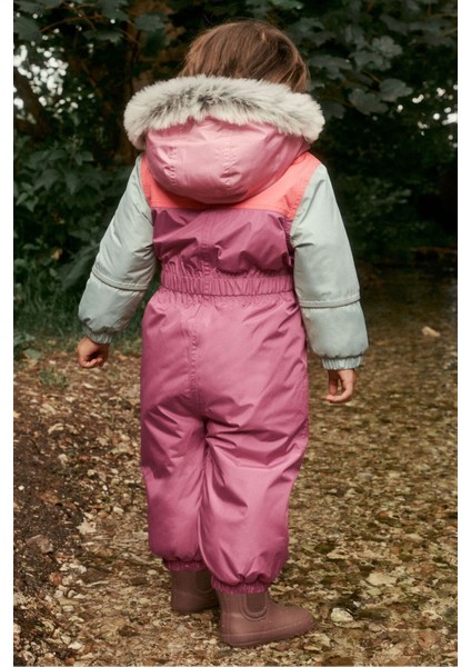 Pembe Su Geçirmez Renkli Kar Tulumu