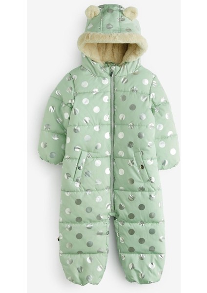 Mint Green Tam Polar Astarlı Suya Dayanıklı Kar Tulumu