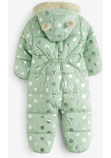 Mint Green Tam Polar Astarlı Suya Dayanıklı Kar Tulumu