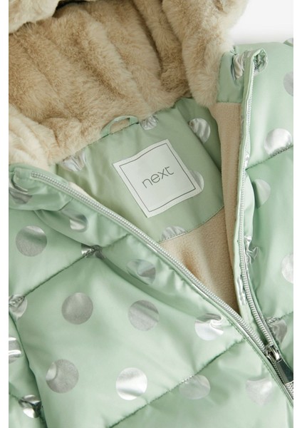 Mint Green Tam Polar Astarlı Suya Dayanıklı Kar Tulumu