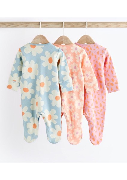 % 100 Pamuklu Pembe Papatya Desenli 3’lü Tulum Set fiyatları