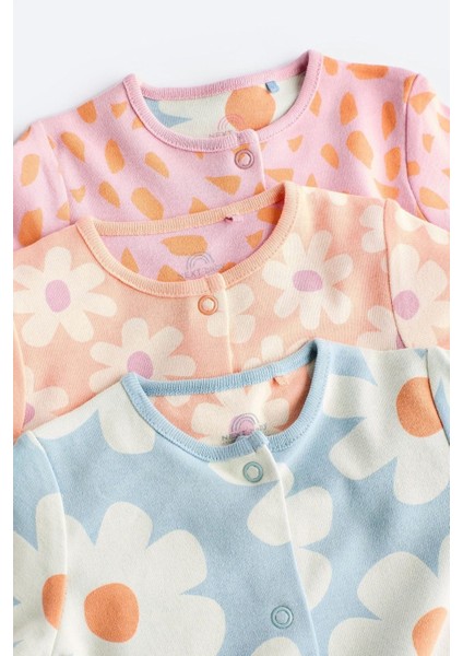 % 100 Pamuklu Pembe Papatya Desenli 3’lü Tulum Set fırsatları