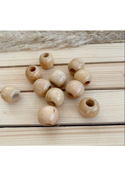 24 mm Ahşap Boncuk 50 Adet