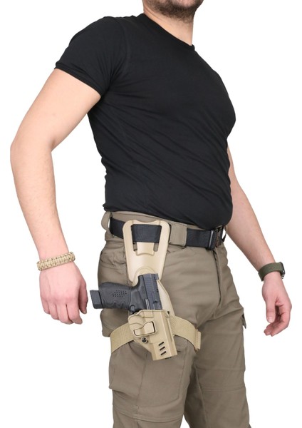 Bg Glock 17 -19 Taktik Polimer Kılıf & Alçak Taşıma Aparatı