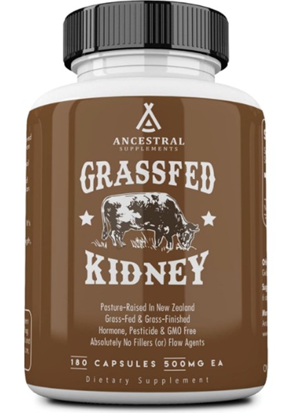 Grass Fed Beef Kidney, 3000MG, Dao Enzyme Support For Urinary And Histamine Health, Selenium, B12, Non Gmo, 180 Capsul.made In Usa