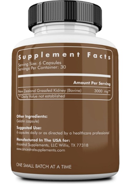 Grass Fed Beef Kidney, 3000MG, Dao Enzyme Support For Urinary And Histamine Health, Selenium, B12, Non Gmo, 180 Capsul.made In Usa fiyatları