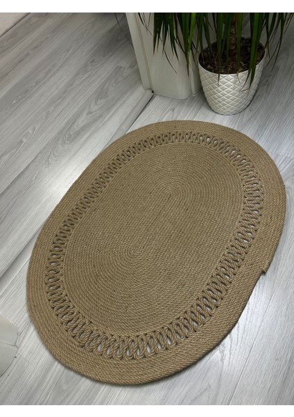 Doğal Jüt ip Paspas, Kapı Önü, Balkon, Mutfak 56.5 cm x 74 cm