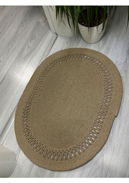 Doğal Jüt ip Paspas, Kapı Önü, Balkon, Mutfak 56.5 cm x 74 cm