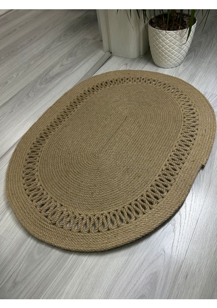 Doğal Jüt ip Paspas, Kapı Önü, Balkon, Mutfak 56.5 cm x 74 cm