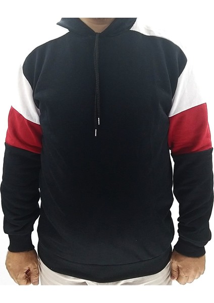 Siyah 2 Iplik Kapüşonlu Sweatshirt modelleri