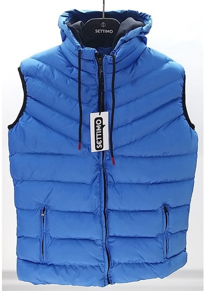 Mavi Kapüşonlu Şişme Yelek