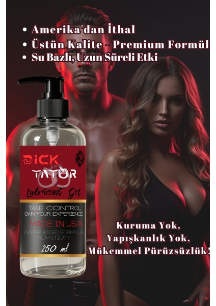 250ml Su Bazlı Kaydırıcı Lubricant Jel – Yapışkanlık Hissiyatı Yok, Kolay Temizlenir, Şeffaf Formül