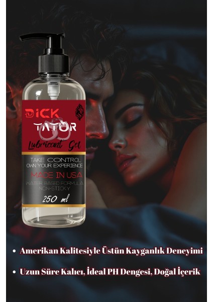 250ml Su Bazlı Kaydırıcı Lubricant Jel – Yapışkanlık Hissiyatı Yok, Kolay Temizlenir, Şeffaf Formül