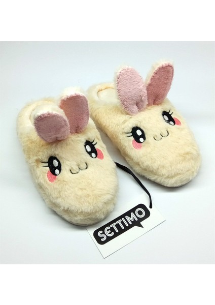 Ekru Tavşan Figürlü Panduf Ev Terliği fiyatları