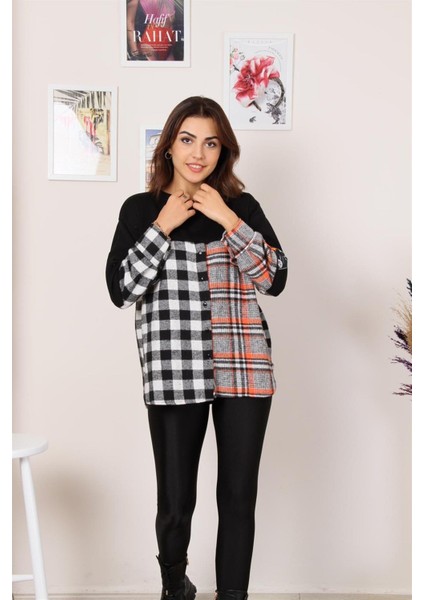 Settimo-Lsk Siyah Ekose Detaylı Sweatshirt