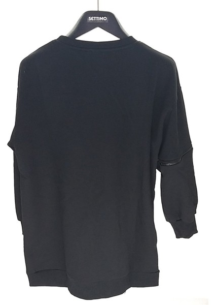 Settimo-Lsk Siyah Bisiklet Yaka Nakış Detaylı Ekose Tunik