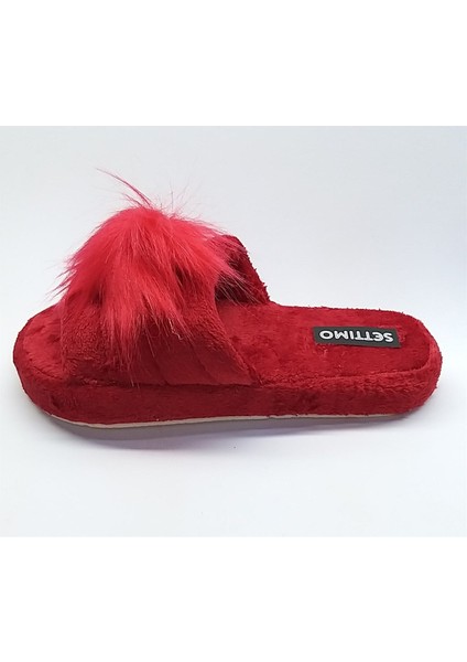 Kırmızı Peluş Ev Terliği