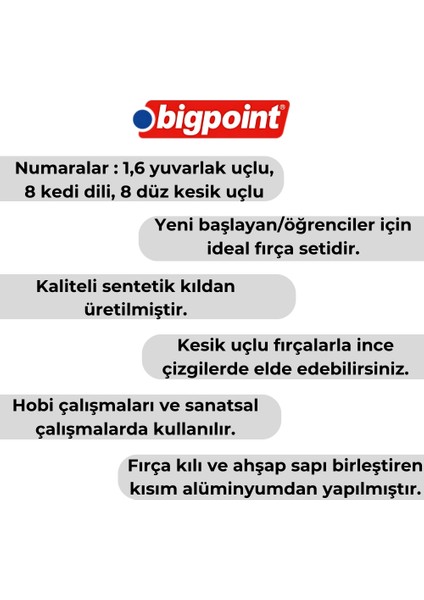 | 111 & 210 Serisi Sentetik Kıl Fırça Seti, 4'lü, Yuvarlak ve Kesik Uçlu, No: 1, 6, 8, 10