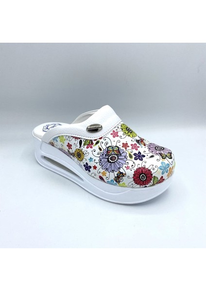 Çiçek Desen Havalı Taban Tam Ortopedik Sabo Terlik modelleri