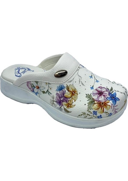Çiçek Desenli Tam Ortopedik Sabo Terlik