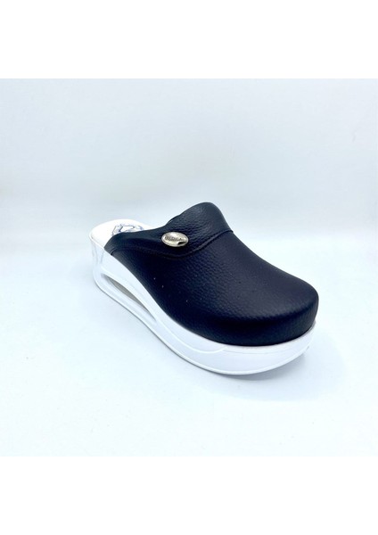 Siyah Havalı Taban Tam Ortopedik Sabo Terlik