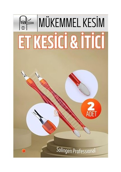 Ergonomik Tırnak Et Kesici Et Itici 2 Adet Solingen