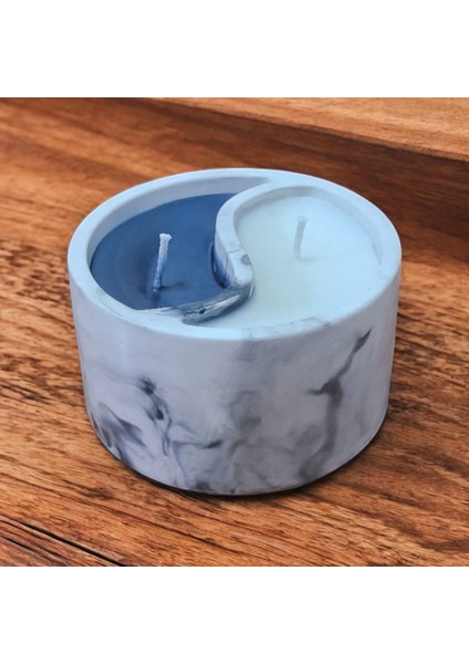 Yin-Yang Siyah-Beyaz El Yapımı Soya Mumu Beton Mumlukta fırsatları