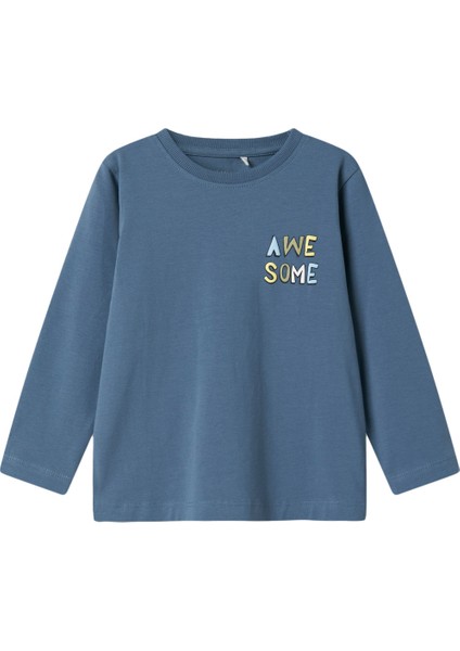 Nameit Nmmvux Ls Top Mavi Erkek Çocuk Kısa Kol T-Shirt