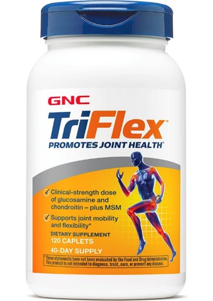 Triflex Targeted Joint, Bone & Cartilage Health With Glucosamine Chondroitin & Msm Support Mobility & Flexibility 120 Caplets.made In Usa