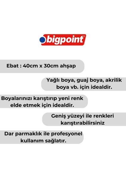 | Ahşap Sanatsal Oval Palet, 40 Cm, Dayanıklı Ahşap Malzeme, Yağlı Boya ve Akrilik Boya Için Uygun fiyatları