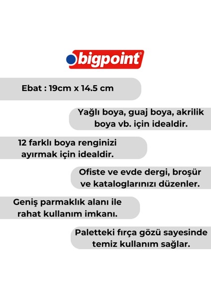 | Godeli Palet, 19 Cm, Beyaz, Dayanıklı Plastik Malzeme, Boya Karıştırma ve Uygulama Için Ideal fiyatları