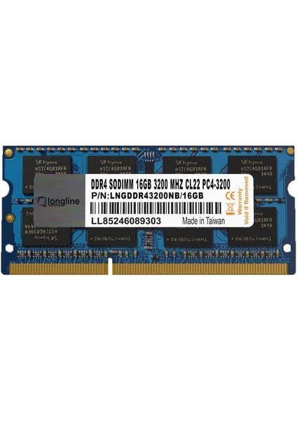 16GB Ddr4 3200MHZ Notebook Bellek CL19 PC4-21300 So-Dımm LNGDDR43200NB/16GB