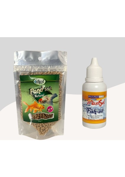 Pond Stick Natural Japon Balığı Yemi 30gr + Fishvit Multivitamin 50cc