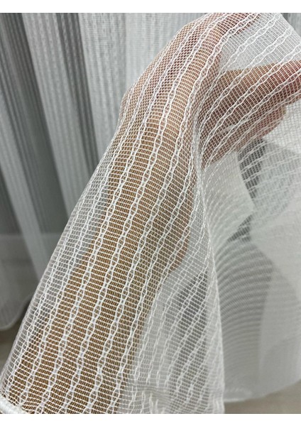 4042 Desenli Modern Ekru Tül Perde 1/2,5 Normal Orta Pileli indirimleri