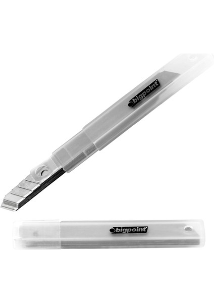 | Maket Bıçağı Yedeği, 9 Mm, Dar, 10'lu Paket, Yüksek Karbonlu Çelik, Keskin ve Dayanıklı