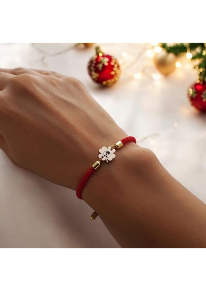 14 Ayar Altın Plakalı Özel Çiçek Desenli, Kırmızı Örgü Det Ayıyla Atatürk Sembollü Bileklik, Özgürlüğü ve Bağımsızlığı Simgeleyen Anlamlı ve Gurur Verici Bir Hediye! fiyatları