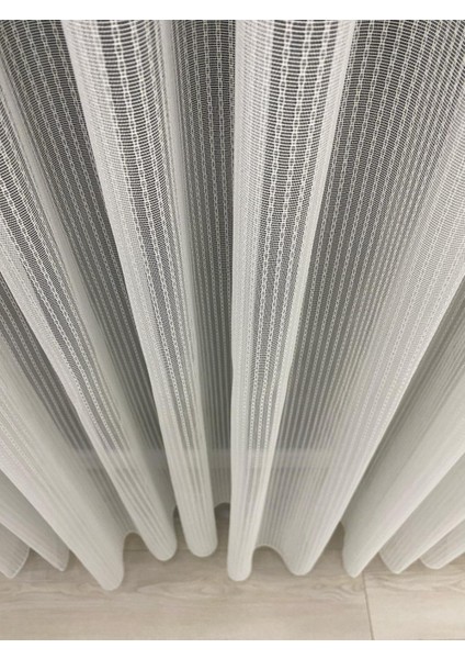 4042 Gümüş Simli Desenli Modern Ekru Tül Perde 1/2,5 Normal Orta Pileli fırsatları