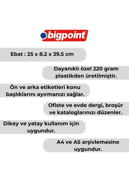 | Plastik Kutu Klasör, Beyaz, Dayanıklı Abs Malzeme, Dikey ve Yatay Kullanım, A4 ve A5 Uyumlu fiyatları